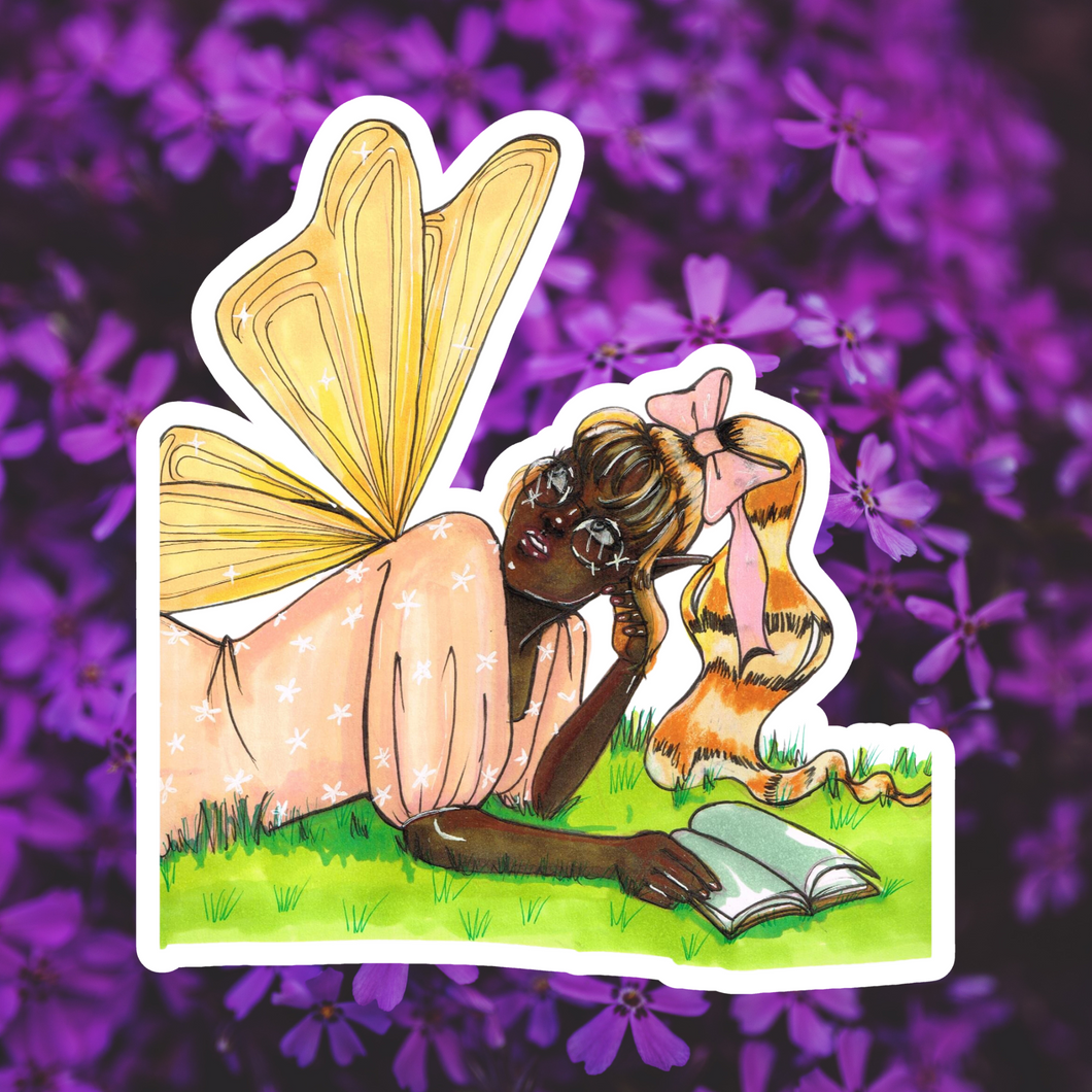 Bookworm Fairy Sticker