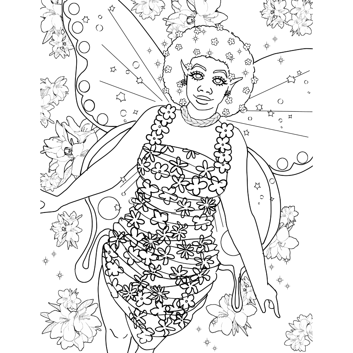 Butterfly Fairy Coloring Page – D. Ridley Designs