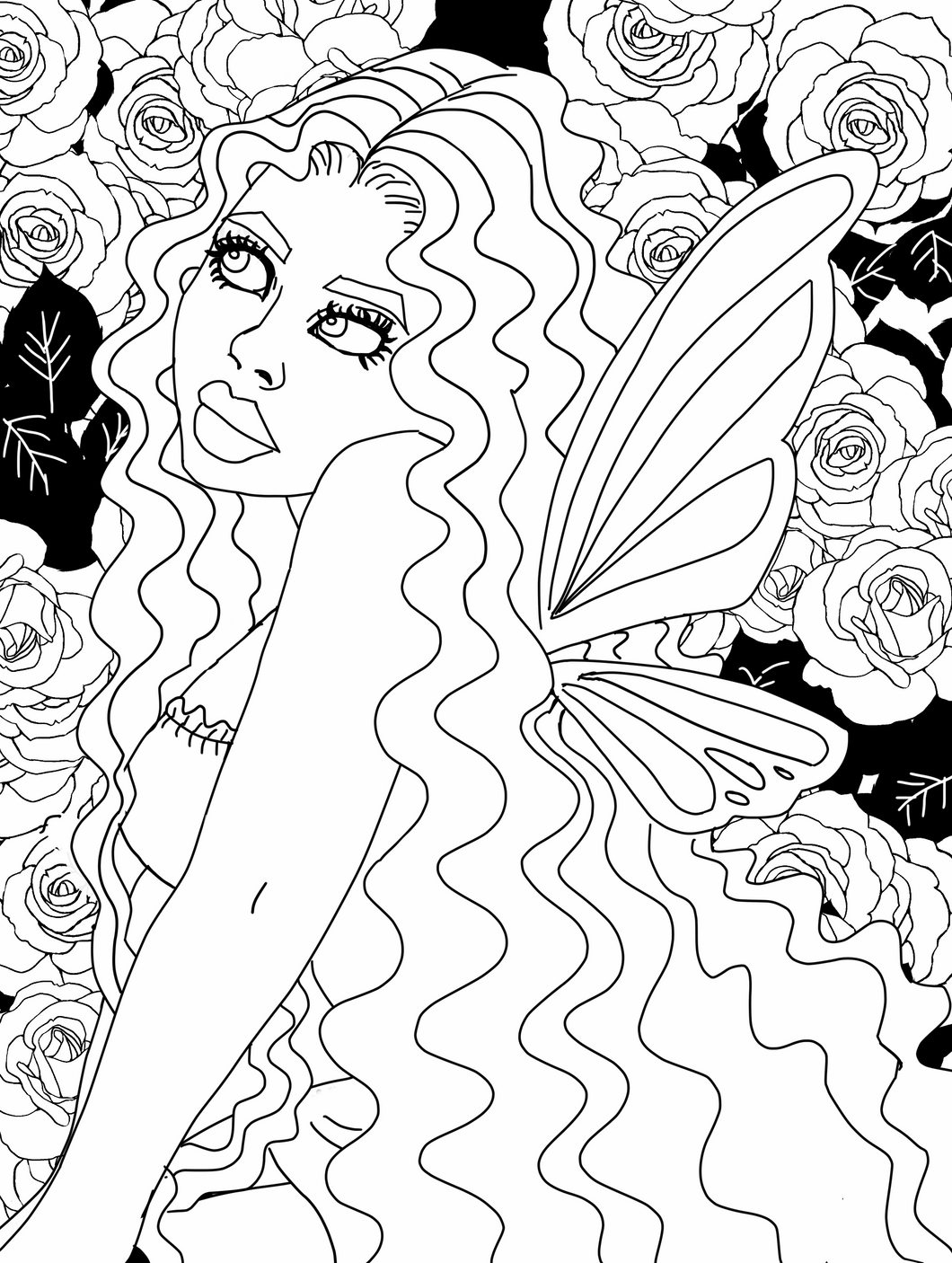 Flower Fairy Coloring Page