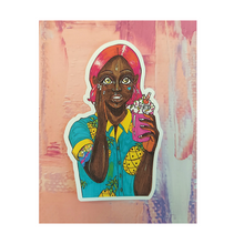 Load image into Gallery viewer, Black Anime Girl Sticker
